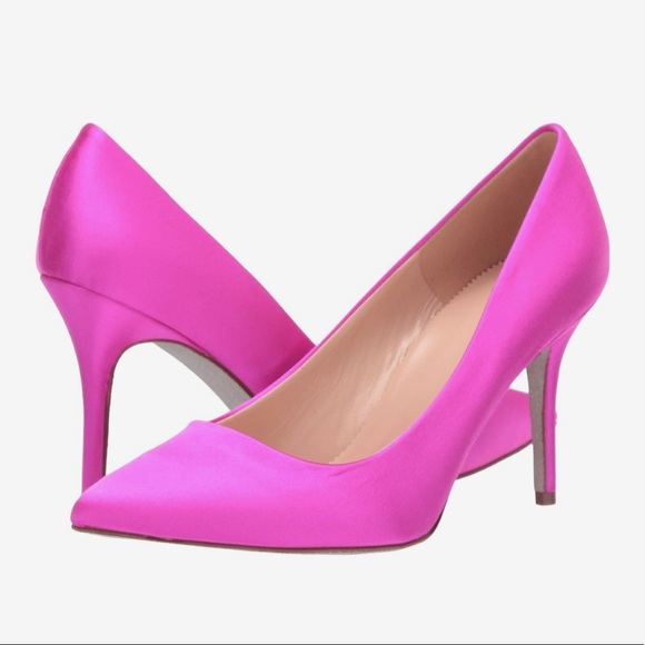 NWT J. Crew Elsie bright berry satin pumps - Picture 15 of 15